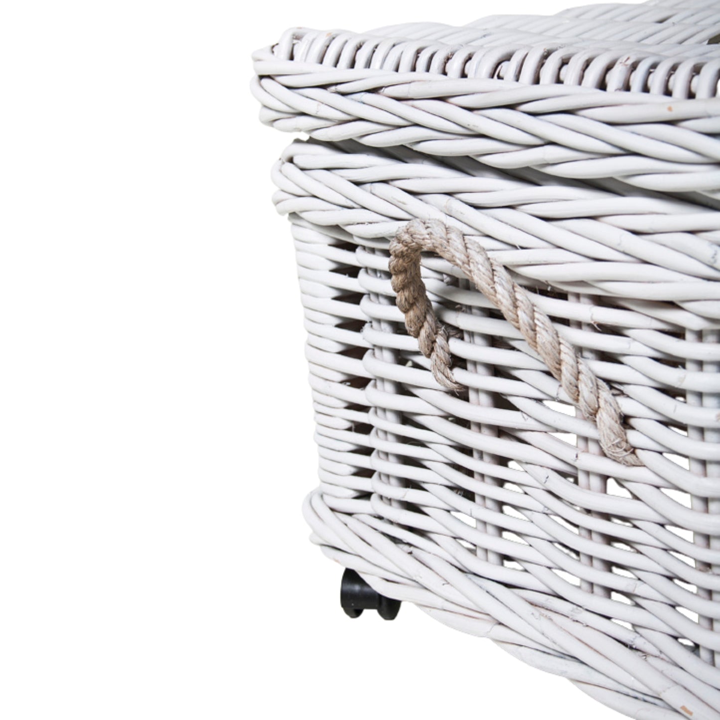 CHEST UNDER BED W/LEATHER BELT 'THE TRAVELLERS' WHITE FINISH