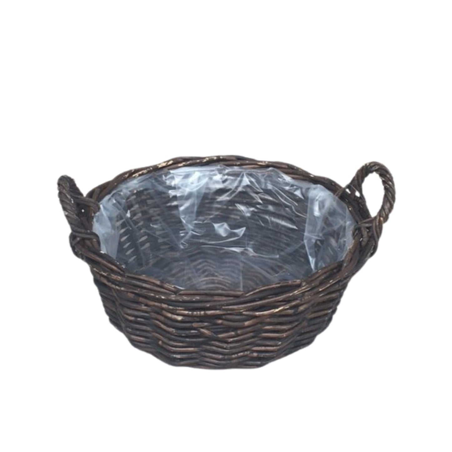 SCHALE RUND m/GRIFF KROKO RATTAN Ø.35 H.15cm INKL. KUNSTSTOFFEINLAGE