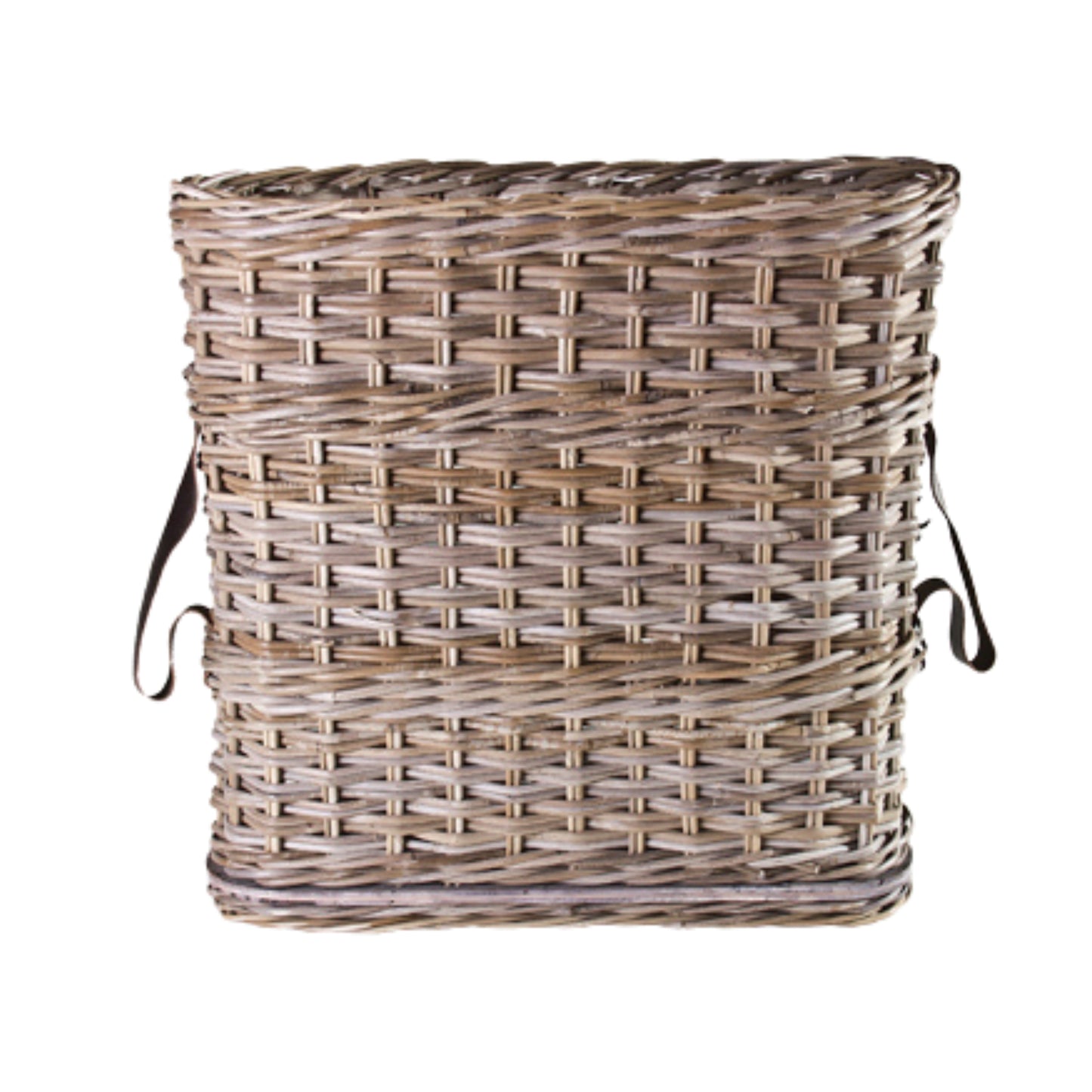 UMBRELLA BASKET OVAL LARGE w/LEATHER HANDLE