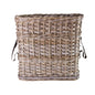 UMBRELLA BASKET OVAL LARGE w/LEATHER HANDLE