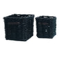QUADRATISCHER KORB S/2 mit LEDERGRIFF KL - SOLID BLACK