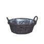 SCHALE RUND m/GRIFF KROKO RATTAN Ø.35 H.15cm INKL. KUNSTSTOFFEINLAGE