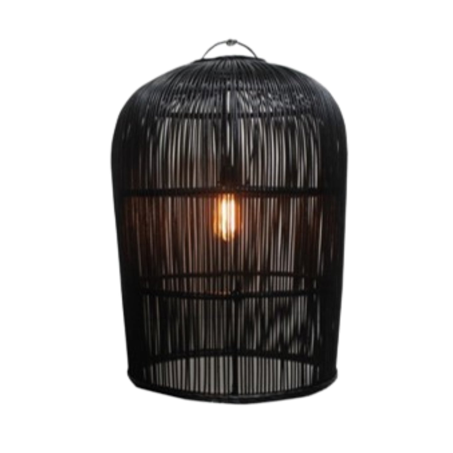 LAMPION ROUND FITRIT ON IRON FRAME INCL. ELECTRICAL - SOLID BLACK