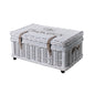 CHEST UNDER BED W/LEATHER BELT 'THE TRAVELLERS' WHITE FINISH