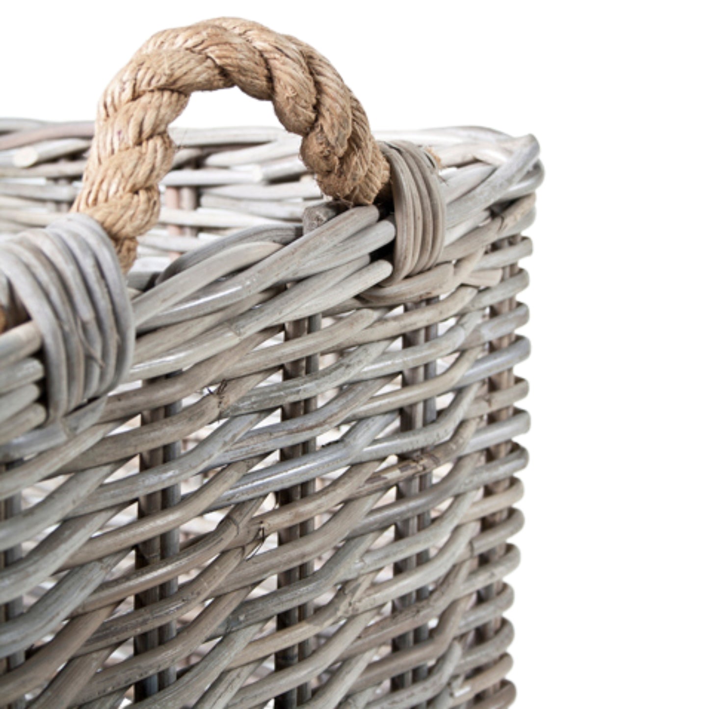 SQUARE BASKET w/ROPE HANDLES S/2