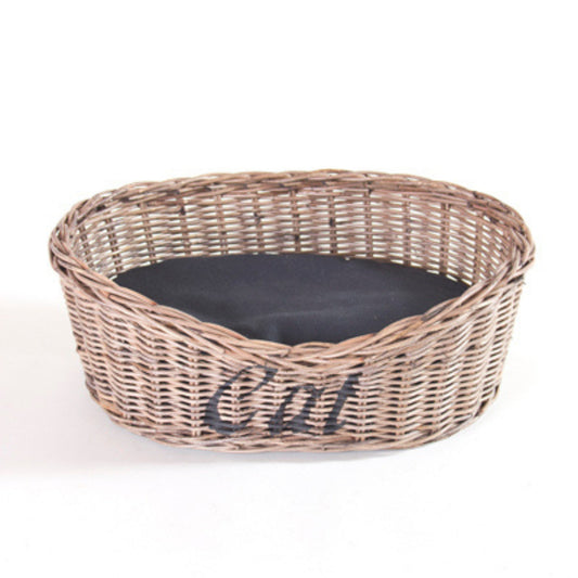 KATZENKORB MIT SCHWARZEM KISSEN