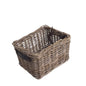 RECT. BASKET SMALL w/LEATHER HANDLE - KOBOO GREY