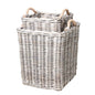 SQUARE BASKET w/ROPE HANDLES S/2