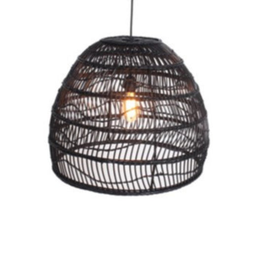 HÄNGELAMPE RUND FITRIT AUF EISENRAHMEN INKL. ELEKTRIK - SCHWARZ