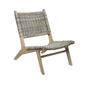 RATTAN CHAIR ON TEAK WOOD FRAME KUBU GRAY
