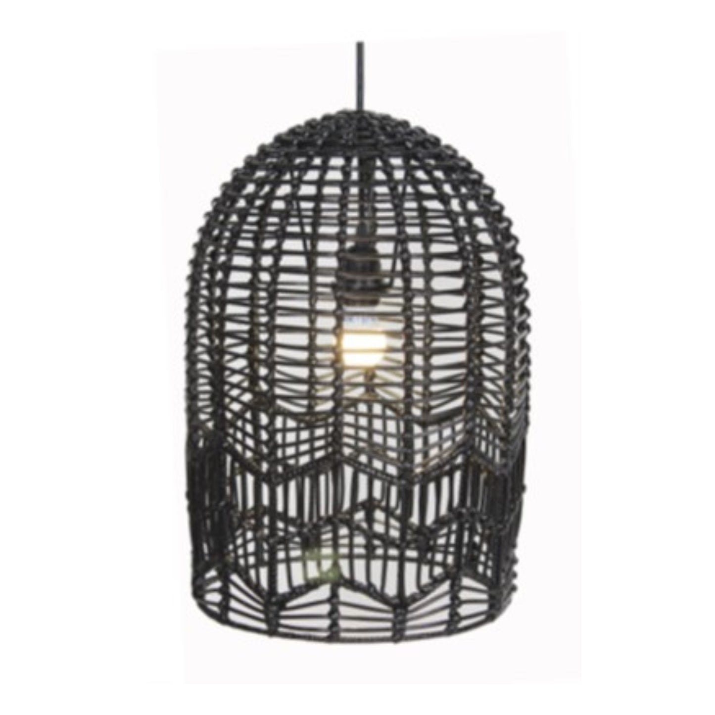 HANGING LAMP MEDIUM FITRIT ON IRON FRAME INCL. ELECTRICAL - SOLID BLACK