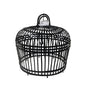LAMPENSCHIRM BAMBUS OPEN MITTEL INKL. ELEKTRIK - SOLID BLACK