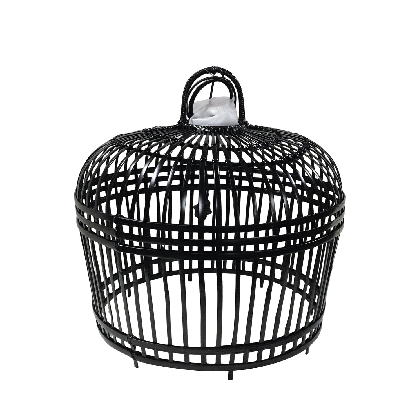 LAMPSHADE BAMBOO OPEN LARGE INCL. ELECTRICAL - SOLID BLACK