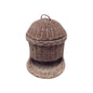 RATTAN-AUFBEWAHRUNG MIT DECKEL GROSS SRIMIT GRAU