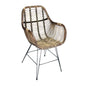 ARMCHAIR RATTAN POLE IRON LEGS - ANTIQ