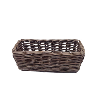 RECT PLANTER SMALL W/LEATHER HANDLE KOBOO GREY