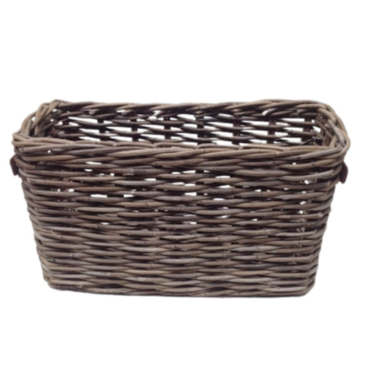 RECHTECKIGER PFLANZKÜBEL MEDIUM MIT LEDERGRIFF KOBOO GREY