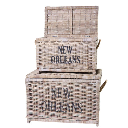TRUNK SET OF 2 'NEW ORLEANS' KOBOO GREY