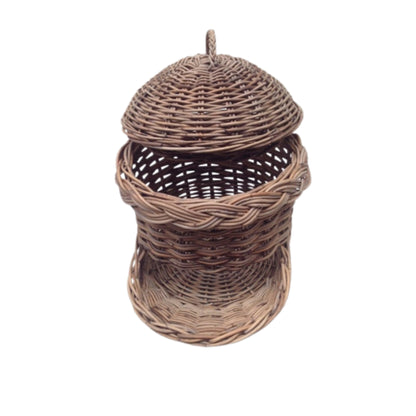 RATTAN STORAGE W/COVER MEDIUM SRIMIT GRAY