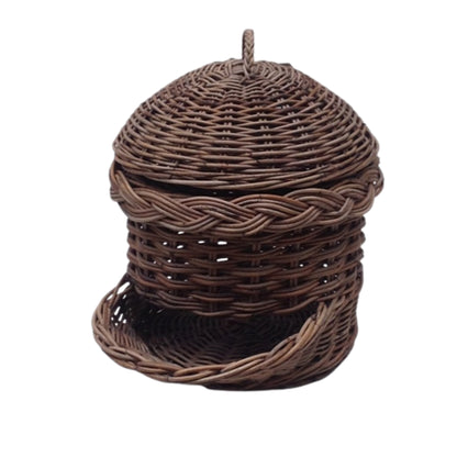 RATTAN STORAGE W/COVER MEDIUM SRIMIT GRAY