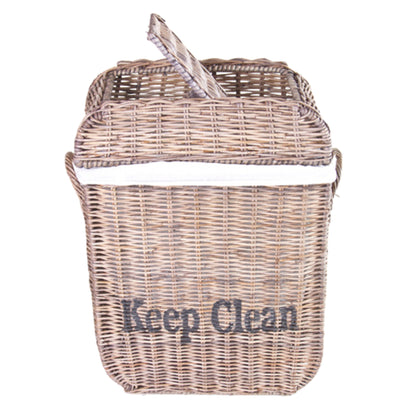 PAPIERKORB m. DECKEL „KEEP CLEAN“