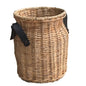 STORAGE BASKET w/LEATHER HANDLE