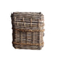 HOCKER W/LEATHER HANDLE KOBOO GREY
