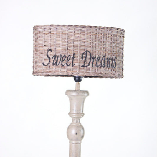 LAMPENSCHIRM OVAL STEHEND 'SWEET DREAMS' SCHWARZ TXT