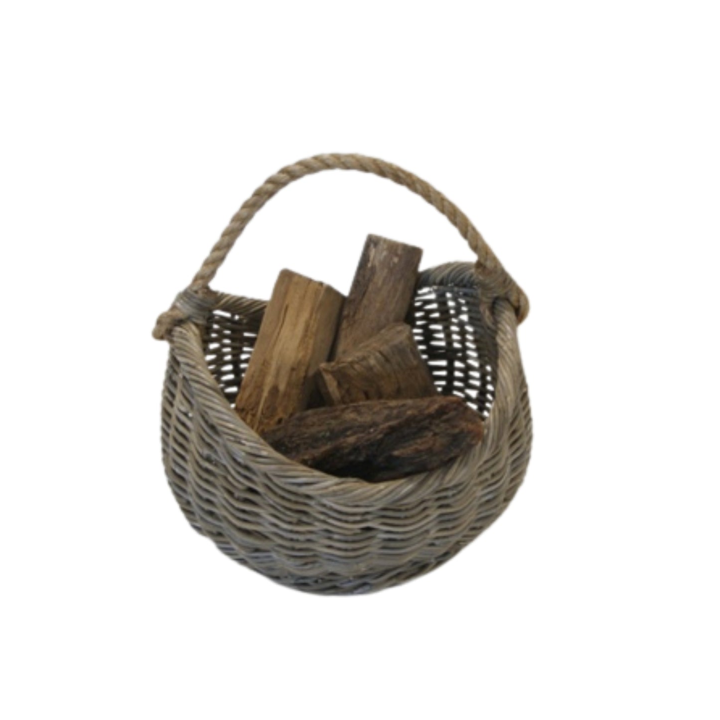 BOAT BASKET w/ROPE HANDLE MEDIUM KOBOO GRAY