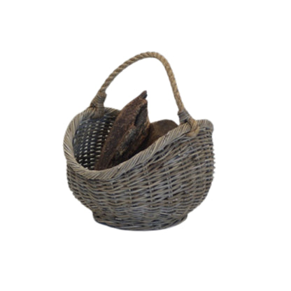 BOAT BASKET w/ROPE HANDLE MEDIUM KOBOO GRAY