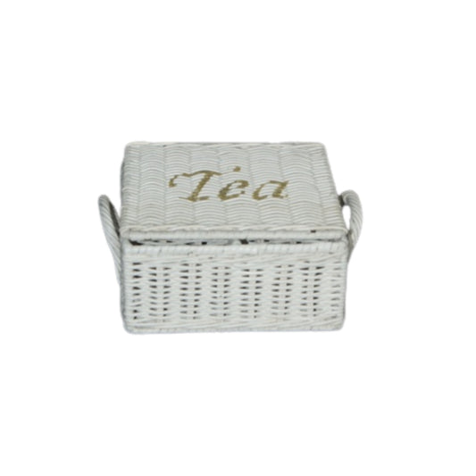 TEEBOX m. DECKEL 4 TEILE „TEA“ WEISSE EDITION
