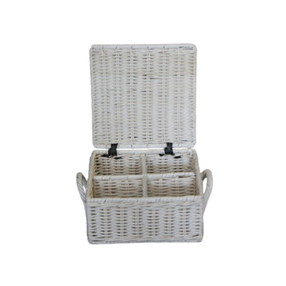 TEA BOX w/COVER 4 PARTS “TEA” WHITE EDITION