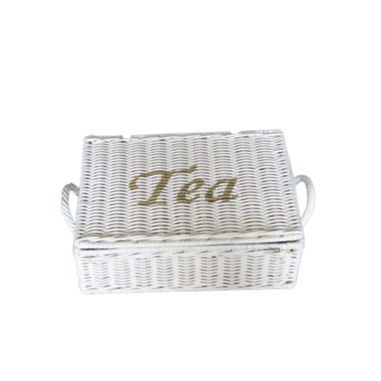 TEEBOX m. DECKEL 6 FÄCHER „TEA“ WHITE EDITION